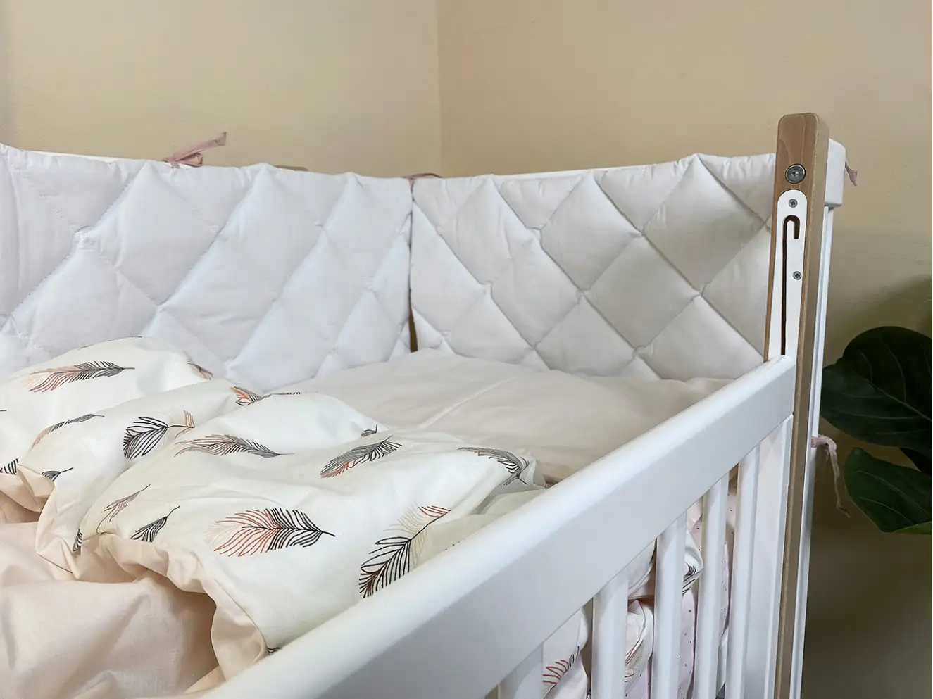 Дитяче ліжечко Мія Колір Білий+Натуральний