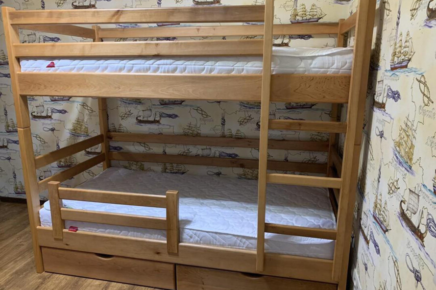 Двоярусне ліжко Класика (вільха) Тоноване