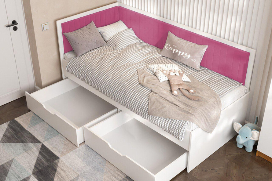 Кровать с мягкой спинкой Бруклин /Brooklyn Белый