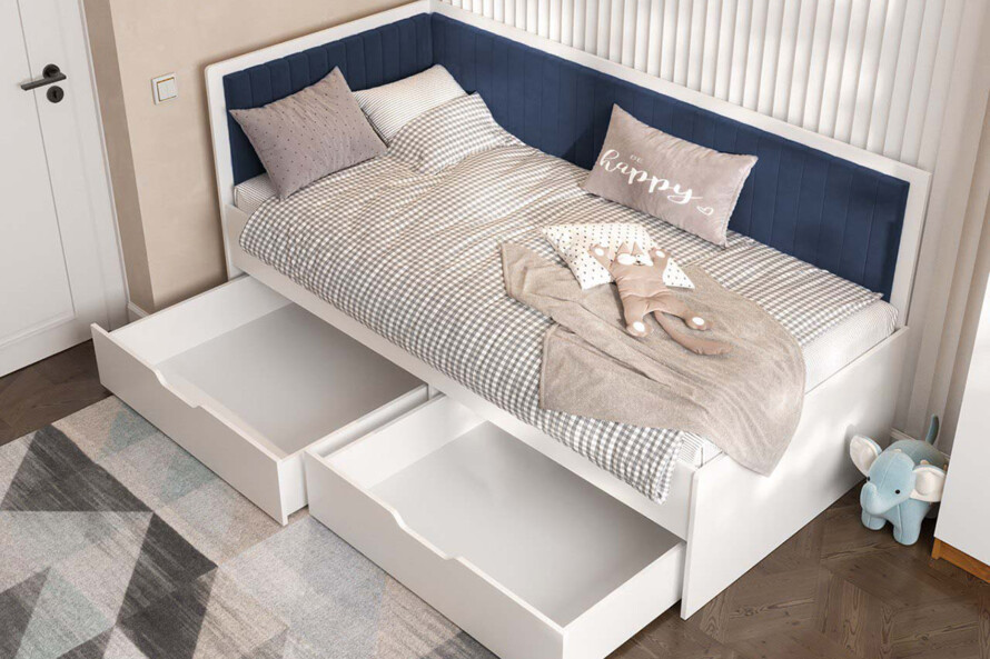 Кровать с мягкой спинкой Бруклин /Brooklyn Белый