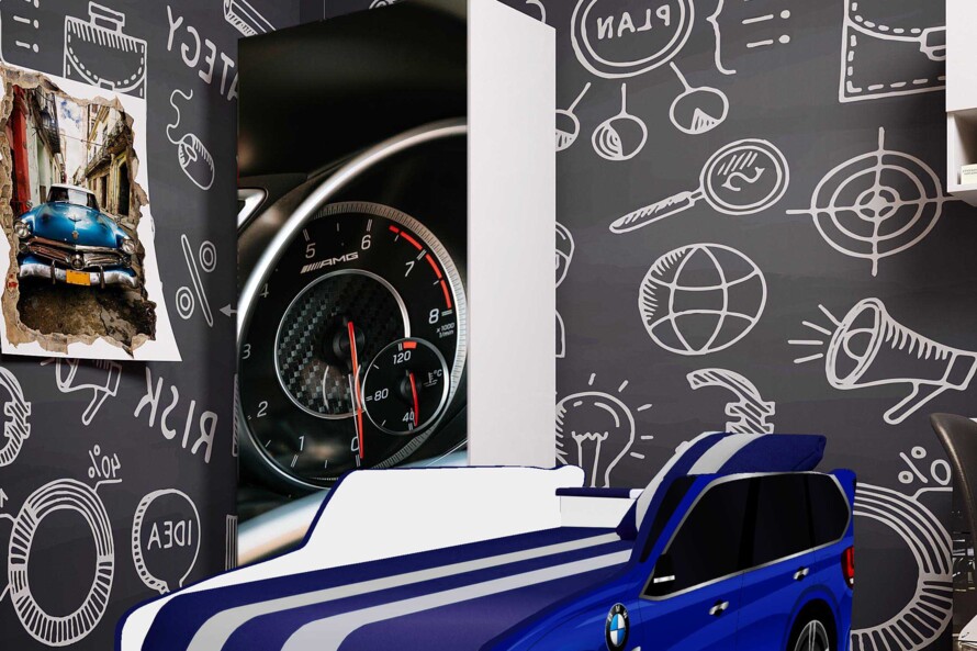 Кровать машина Премиум БМВ / PREMIUM BMW цвет синий
