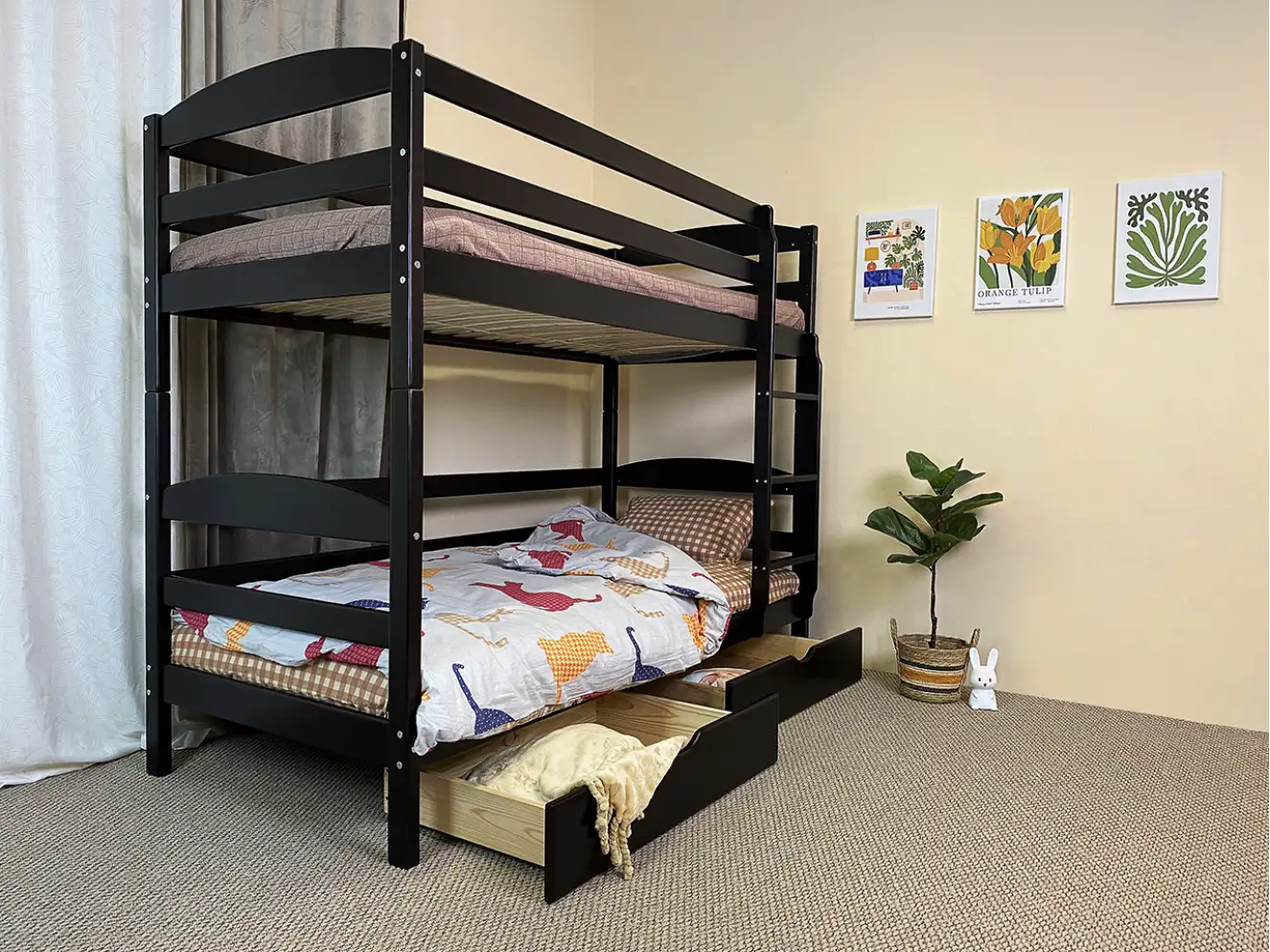 Акция Кровать двухъярусная Солнышко ДУО (сосна) Тонированная