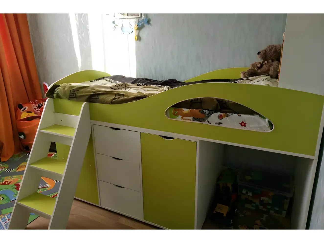 Ліжко Горище Бамбіні низьке з мобільним столом Ліжко Горище Бамбіні низьке з мобільним столом