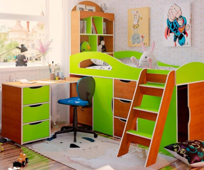 Ліжко Горище Бамбіні низьке з мобільним столом