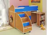 Кровать Чердак Белка с мобильным столом и лестницей-комод