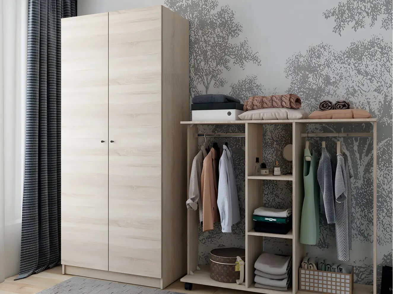 Шафа для одягу Промо / Promo з полицями Дуб Сонома 2 ДСП