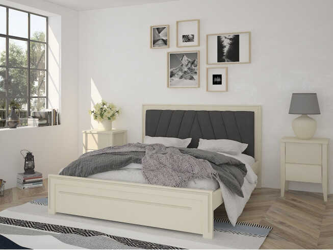 Ліжко з м`яким узголів`ям Торонто Люкс Колір RAL (білий, сірий тощо)