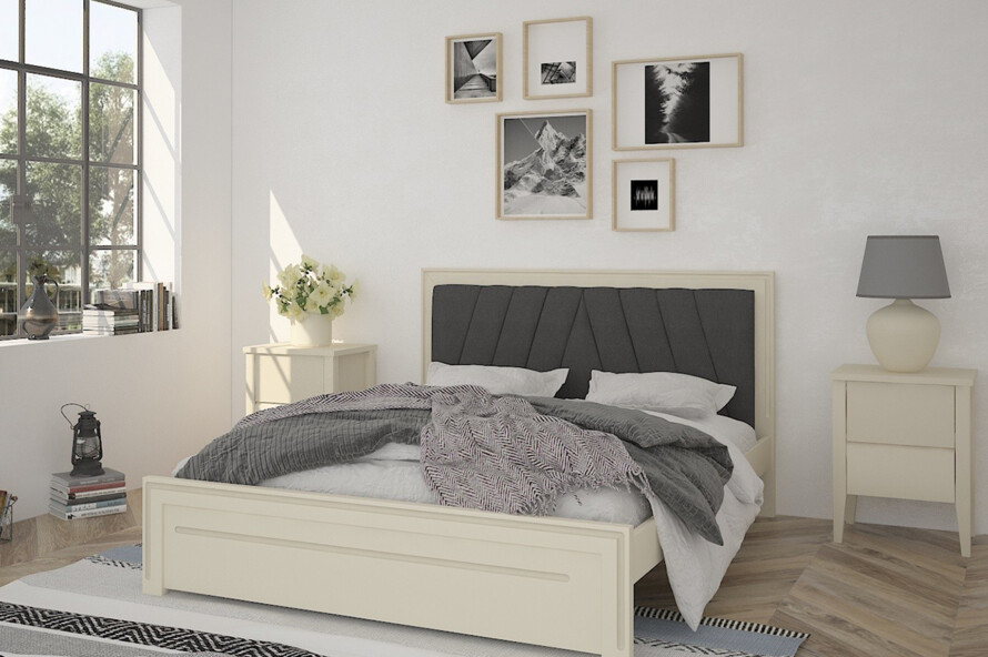 Кровать с мягким изголовьем Торонто Люкс Цвет RAL (белый, серый и т.д.)