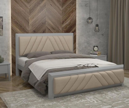Ліжко з м`яким узголів`ям Барселона Люкс Колір RAL (білий, сірий тощо)