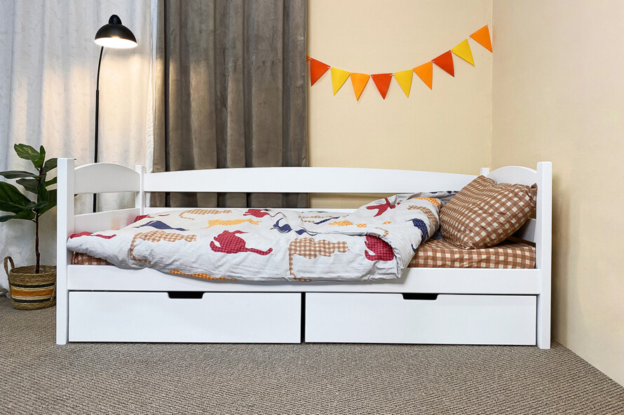 Дитяче ліжко з дерева Фіона Колір Білий