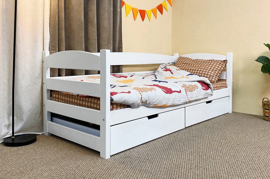 Дитяче ліжко з дерева Фіона Колір Білий