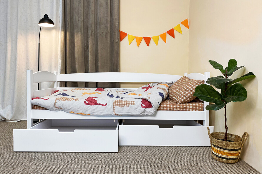 Дитяче ліжко з дерева Фіона Колір Білий