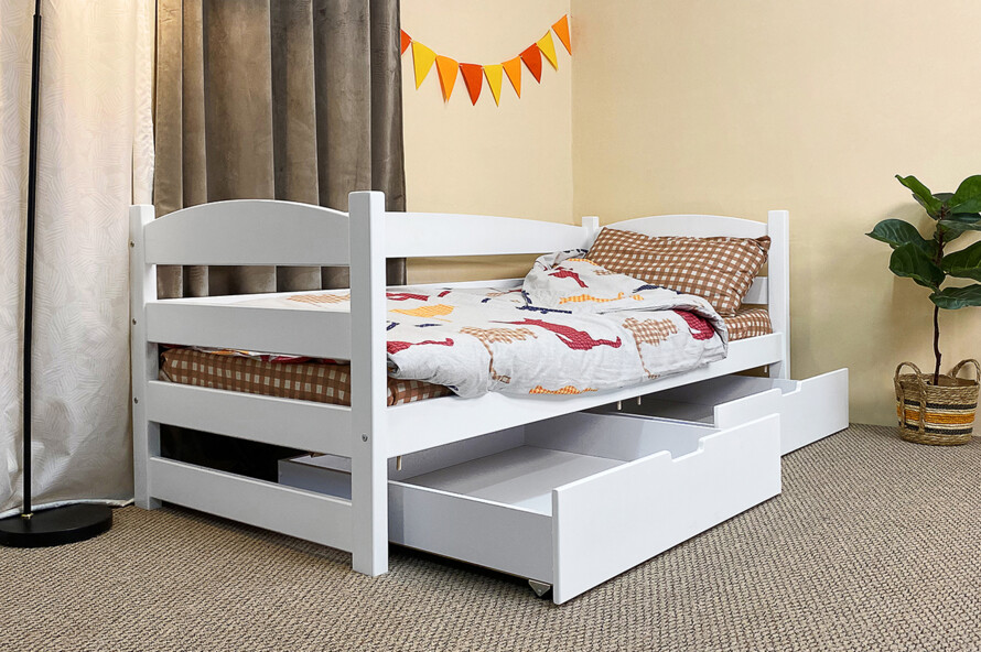 Дитяче ліжко з дерева Фіона Колір Білий