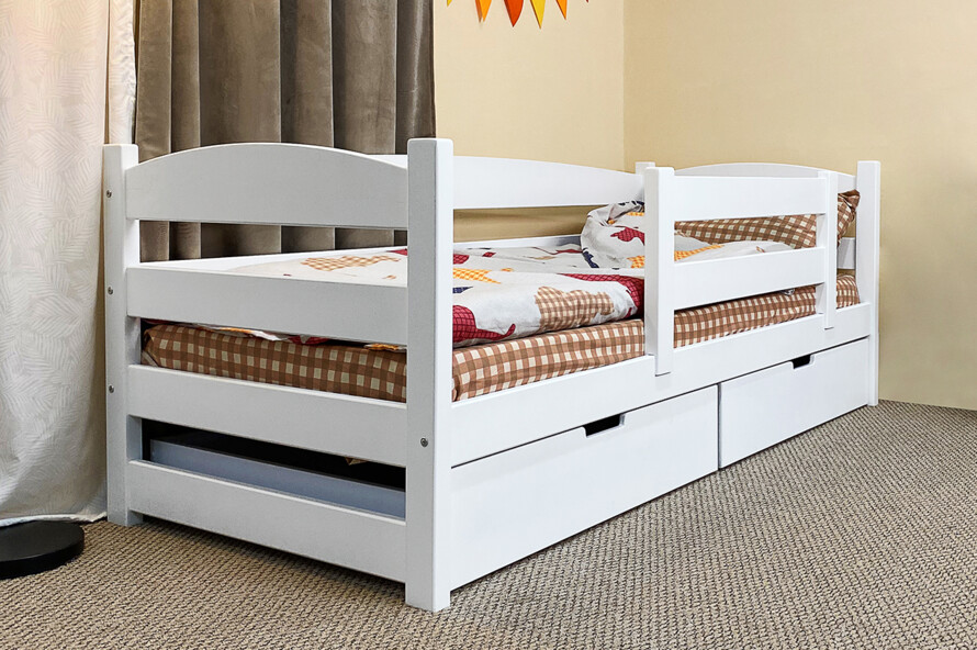 Дитяче ліжко з дерева Фіона Колір Білий