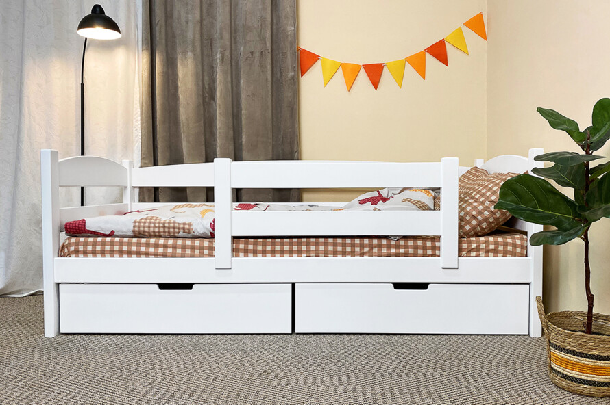 Дитяче ліжко з дерева Фіона Колір Білий