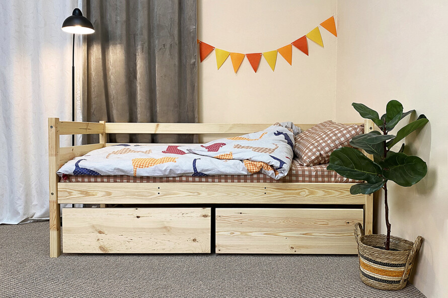 Детская кровать с дерева Симба (натуральный)