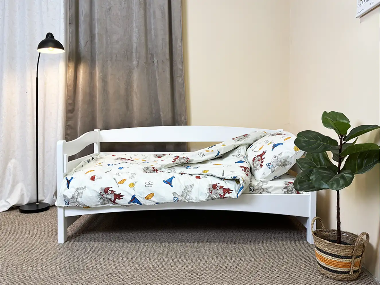 Дитяче ліжко з бортиком Афіна (бук) Білий