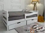 Дитяче ліжко з бортиком Афіна (бук) Білий