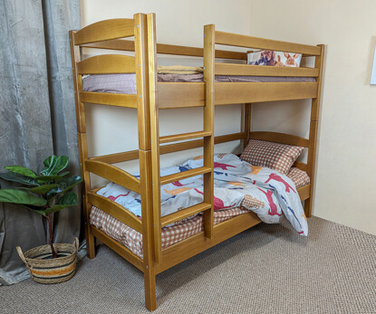 Кровать детская двухъярусная Виктория (бук) Орех Светлый 