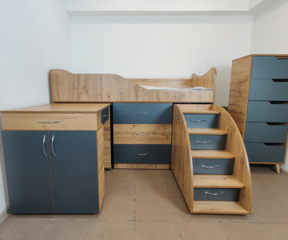 Ліжко Комод Тахо зі столом Колір Тахо з Сірим