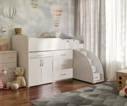 Ліжко Горище БЕДРУМ №5 Колір Білий