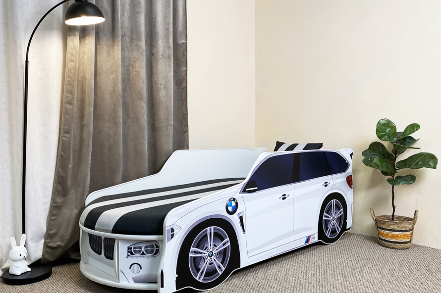 Кровать машина Премиум БМВ / PREMIUM BMW Цвет Белый