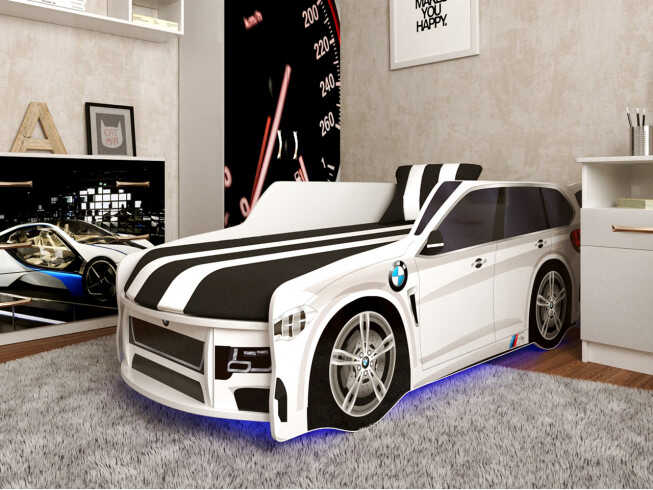 Ліжко машина Преміум BMW / PREMIUM BMW Колір Білий