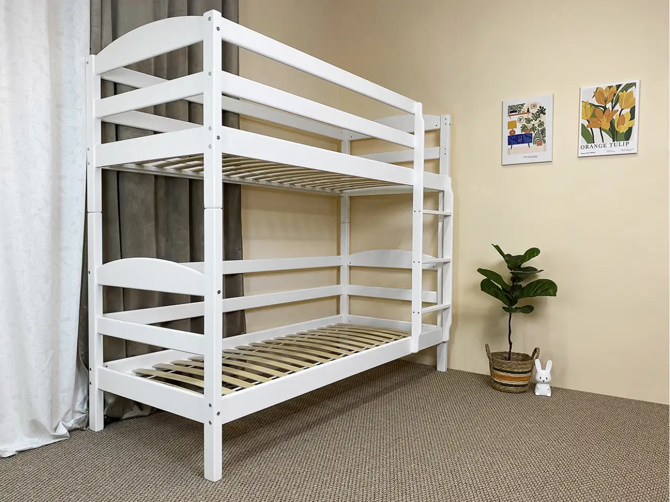 Ліжко дитяче двоярусне Сонечко ДУО (Біле)