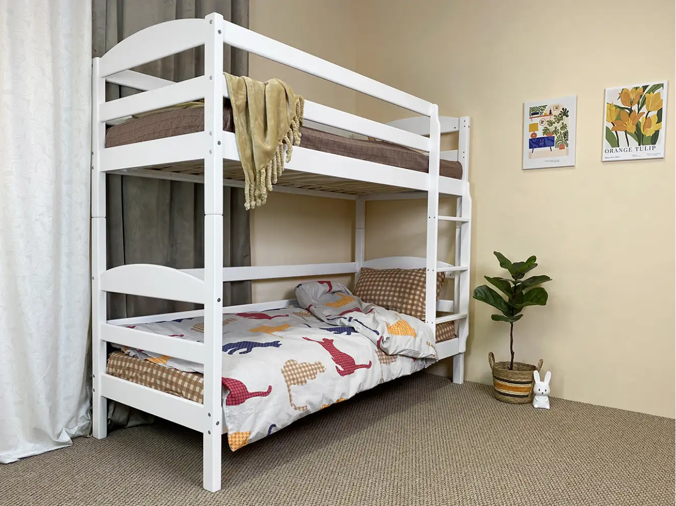 Ліжко дитяче двоярусне Сонечко ДУО (Біле)