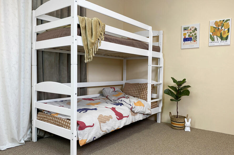 Ліжко дитяче двоярусне Сонечко ДУО (Біле)