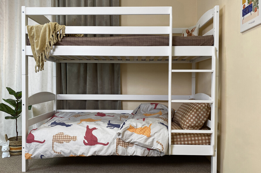 Ліжко дитяче двоярусне Сонечко ДУО (Біле)