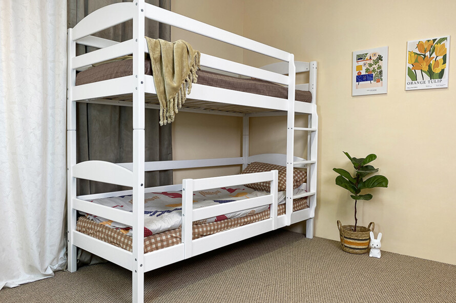 Ліжко дитяче двоярусне Сонечко ДУО (Біле)