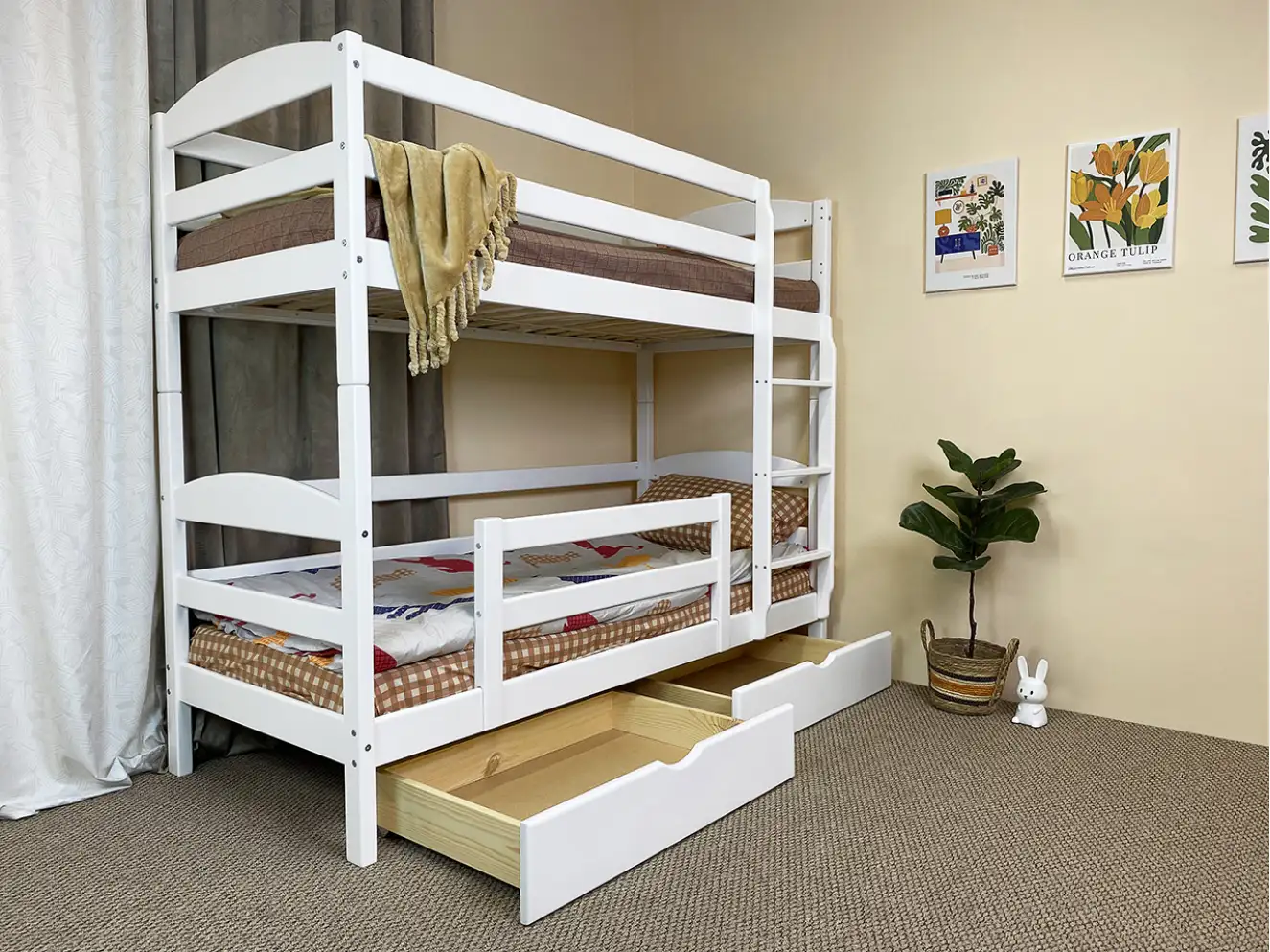 Ліжко дитяче двоярусне Сонечко ДУО (Біле)