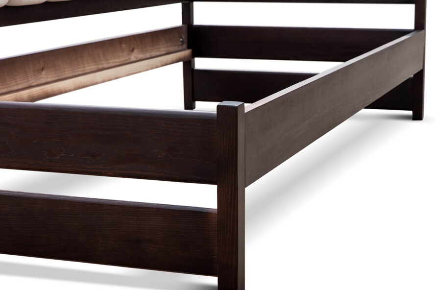 Кровать с мягкой спинкой Лили Цвет Орех темный