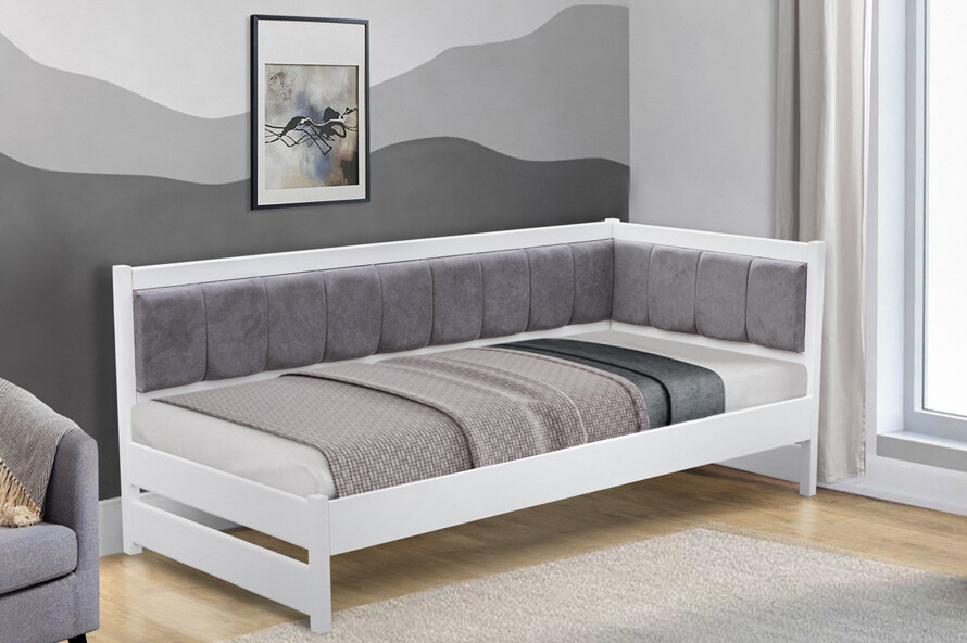 Ліжко з м`якою спинкою Лілі Колір Білий