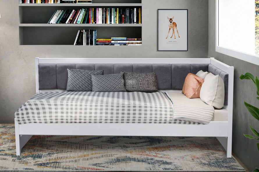 Ліжко з м`якою спинкою Лілі Колір Білий