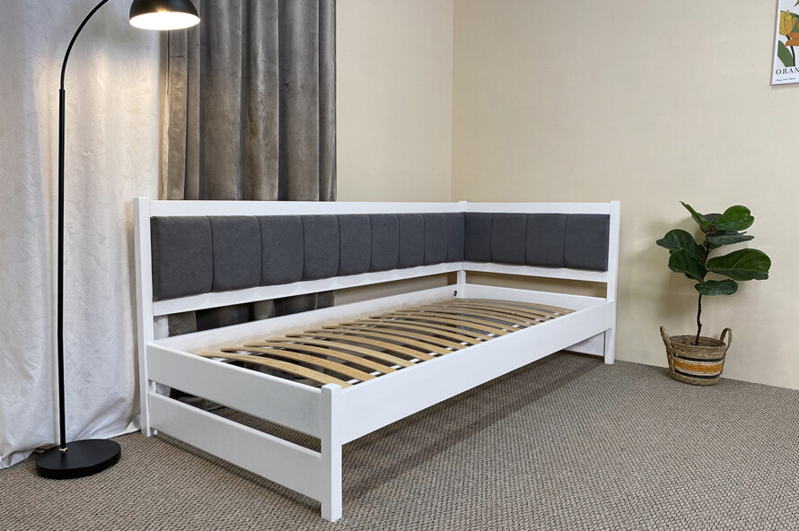 Ліжко з м`якою спинкою Лілі Колір Білий