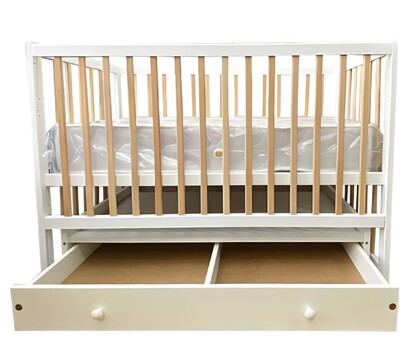 Ліжечко дитяче Софія Колір Білий з Натуральним