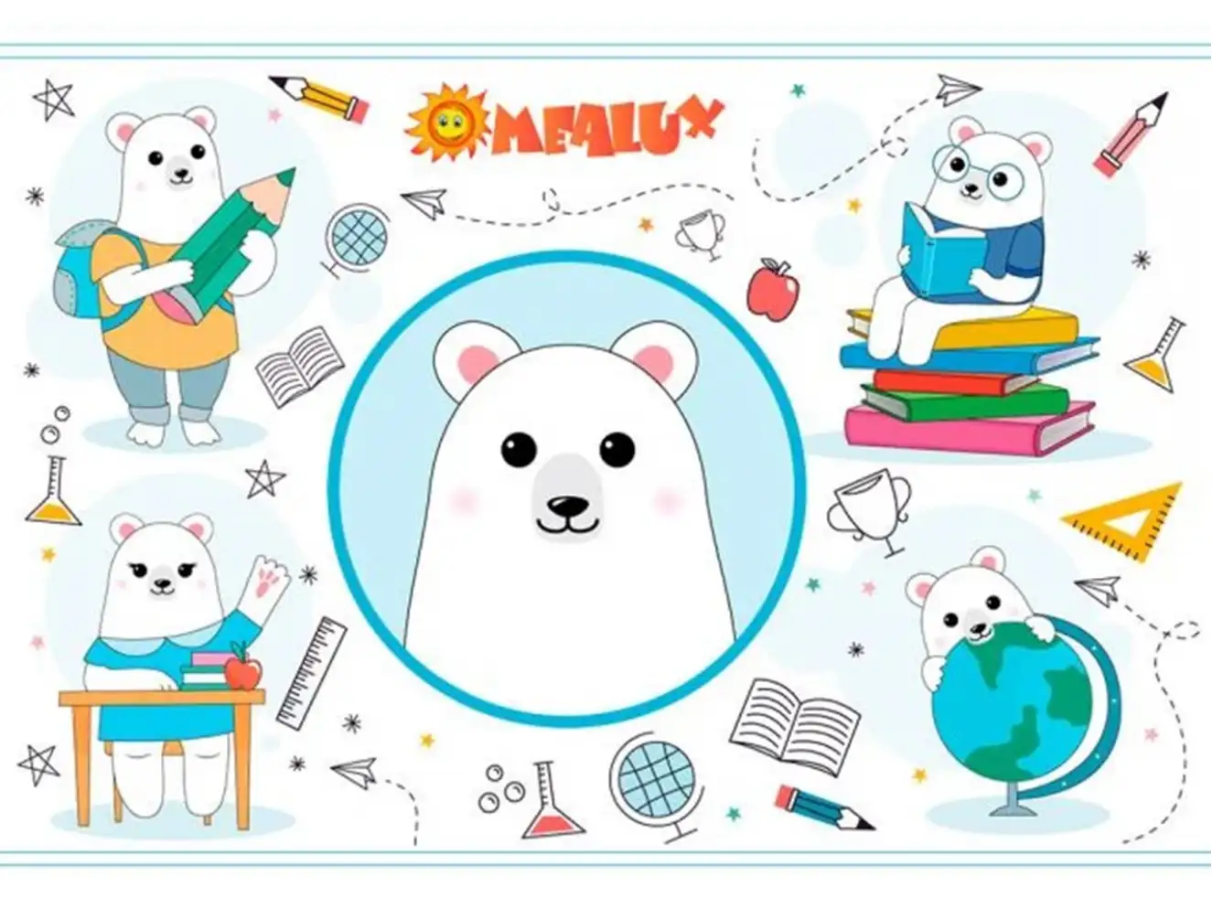 Комплект парта и стул Evo-Kids BD-29 Panda XL 