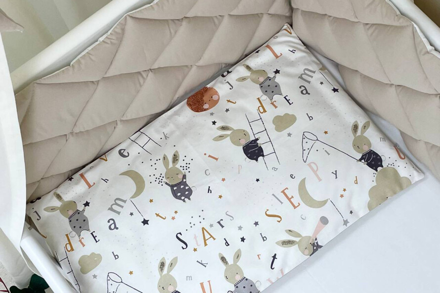 Комплект постільної білизни Baby Mix Зайці на драбинці бежевий