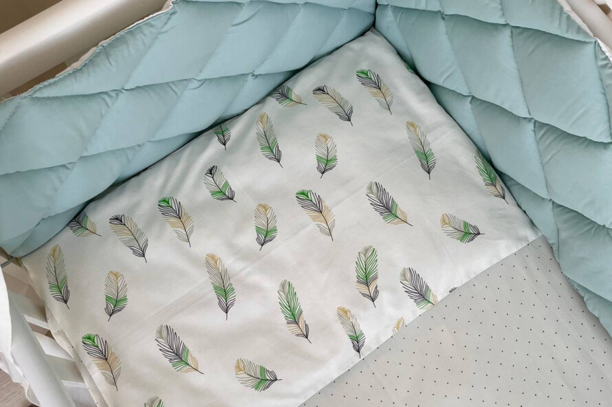 Комплект постельного белья Baby Mix Перо мята, мятный