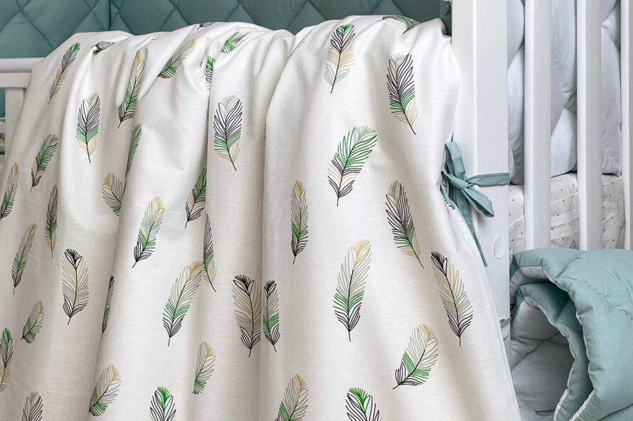 Комплект постельного белья Baby Mix Перо мята, мятный