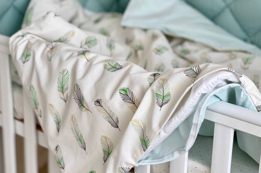 Комплект постельного белья Baby Mix Перо мята, мятный