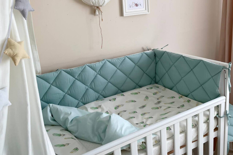 Комплект постельного белья Baby Mix Перо мята, мятный