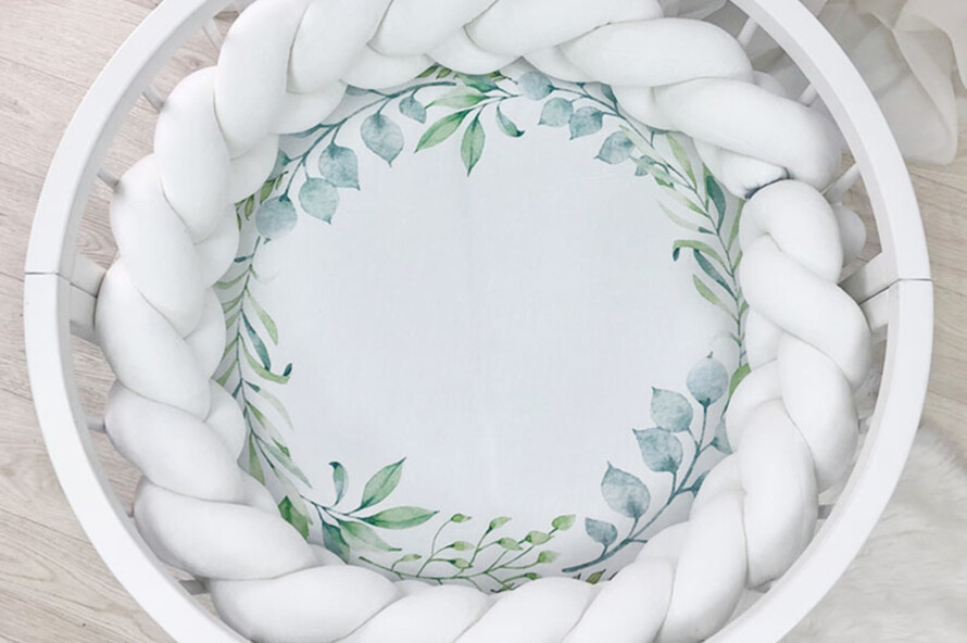 Простирадло дитяче з друком Зелений віночок