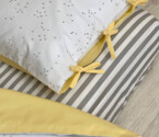 Комплект постільної білизни Клякси сіро-чорні/жовтий