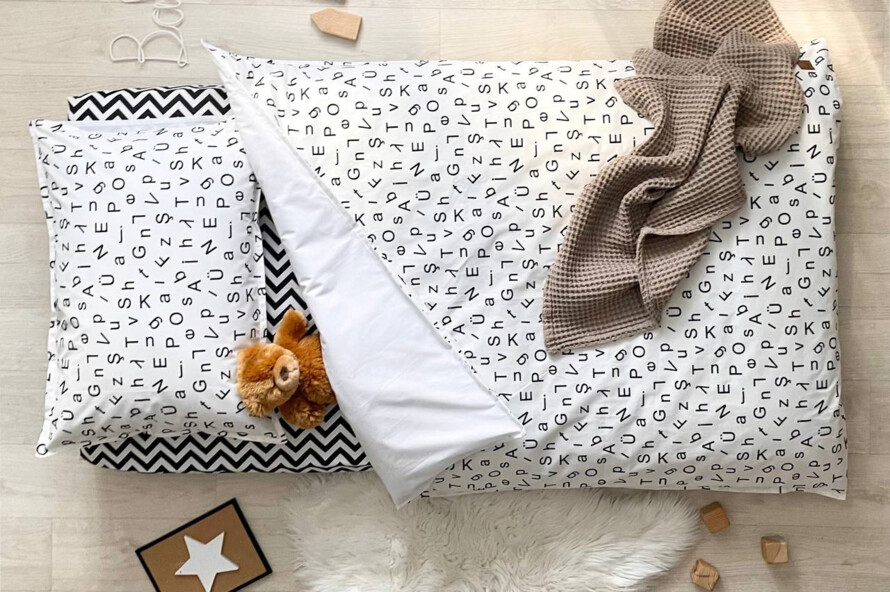 Комплект постельного белья Буквы черные