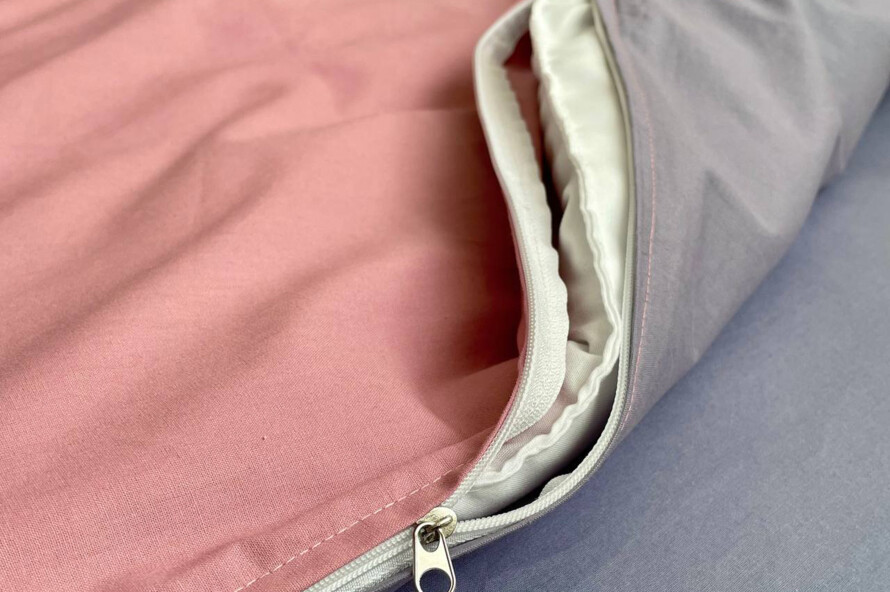 Комплект постільної білизни поплін ягода/синій