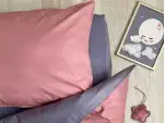 Комплект постільної білизни поплін ягода/синій