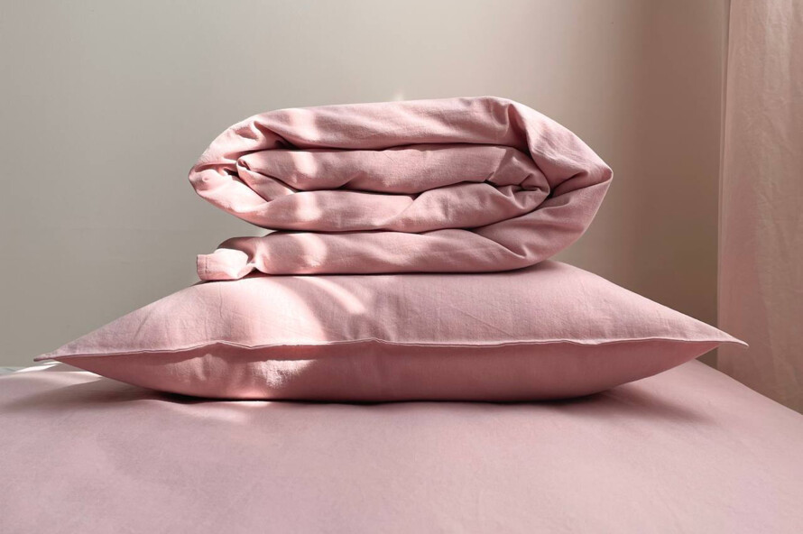 Комплект постельного белья варёный хлопок пудра
